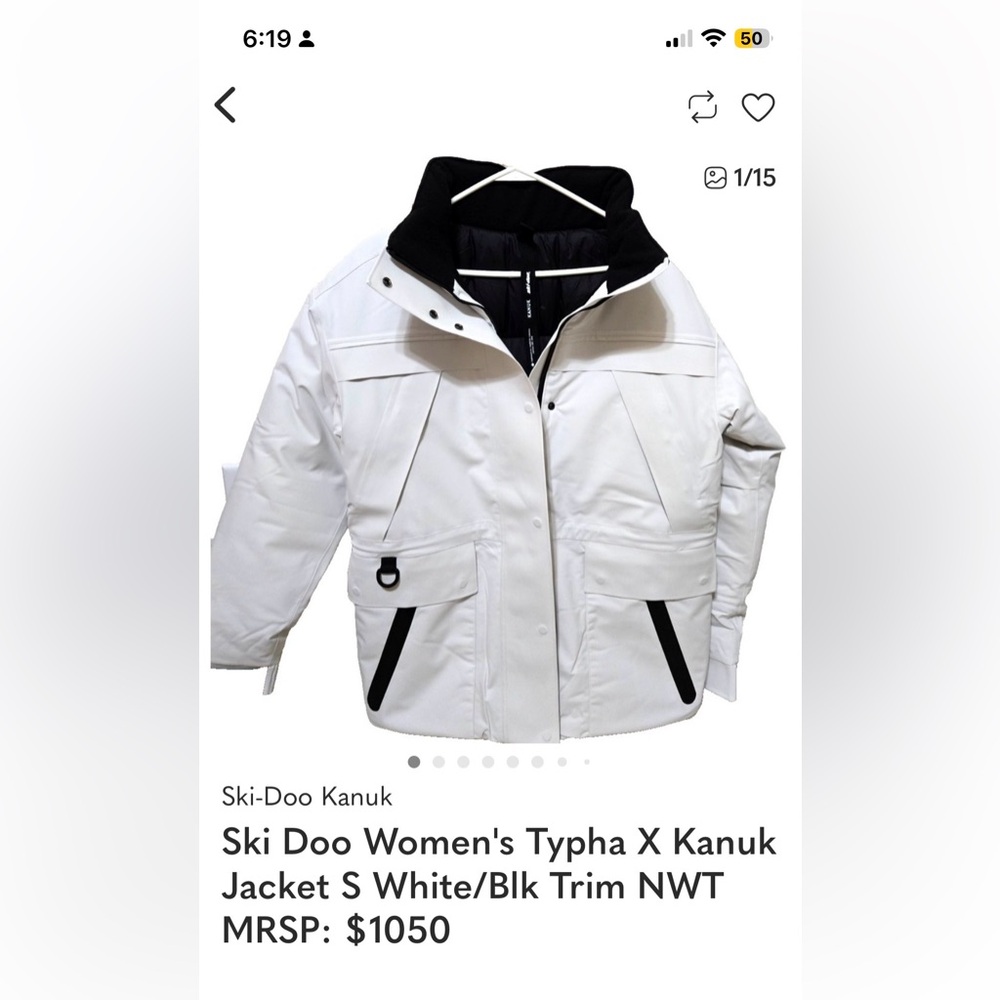 Ski-Doo Women's Typha X Kanuk Ski Jacket - White/Black